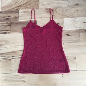 Express sparkly red tank top, M